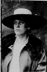 May Birkhead's passport photo from 1916. Birkhead's face is shaded by a large hat, proving that unflattering photos for official documents are nothing new